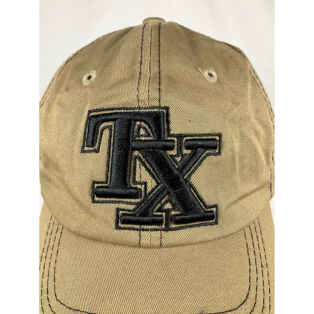 Texas TX Embroidered Baseball Cap Khaki Tan Cotton Adjustable Dad Hat Mens - Picture 2 of 8